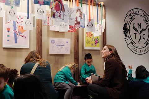 All Souls Primary School visit the National Portrait Gallery in London alongside the Princess of Wales